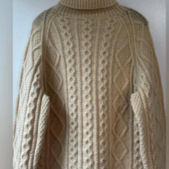 Irish Wool Cable Knit Vintage Sz M - Picture 2 of 4